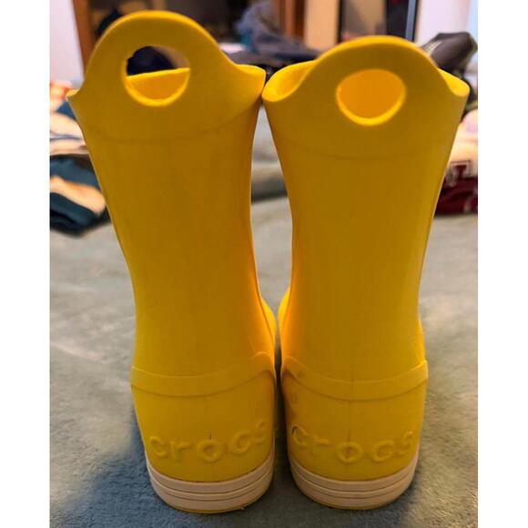Yellow Crocs Rain Boots with Handle Loops - Picture 3 of 4